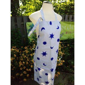 Apron White Blue Stars Moons Colours In The Kitchen Kay Dee